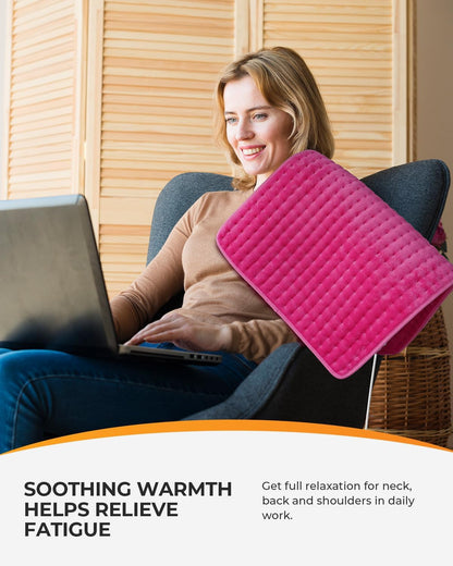 CooCoCo 17x33 Large Heating Pad for Back, HSA Approved Items for Mom Dad, Electric Heated Pad for Neck Shoulders Period Cramps, FSA Eligible Heat Pad, Auto Off, 10ft Cord