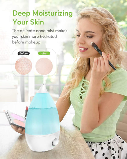 MegaWise Ultrasonic Cool Mist Humidifier SK7620 - 1.5L Capacity, Whisper-Quiet Operation, Adjustable Mist Output, Auto Shut-Off - Ideal for Home, Office, Baby Room, and Bedroom