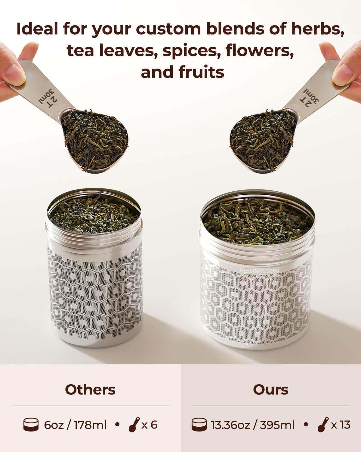Reinmoson Large Tea Infuser for Loose Tea & Spice Infuser for Cooking, Extra Fine Mesh Tea Strainers, 304 Stainless Steel Loose Leaf Tea Steeper for Black Tea, Rooibos, etc