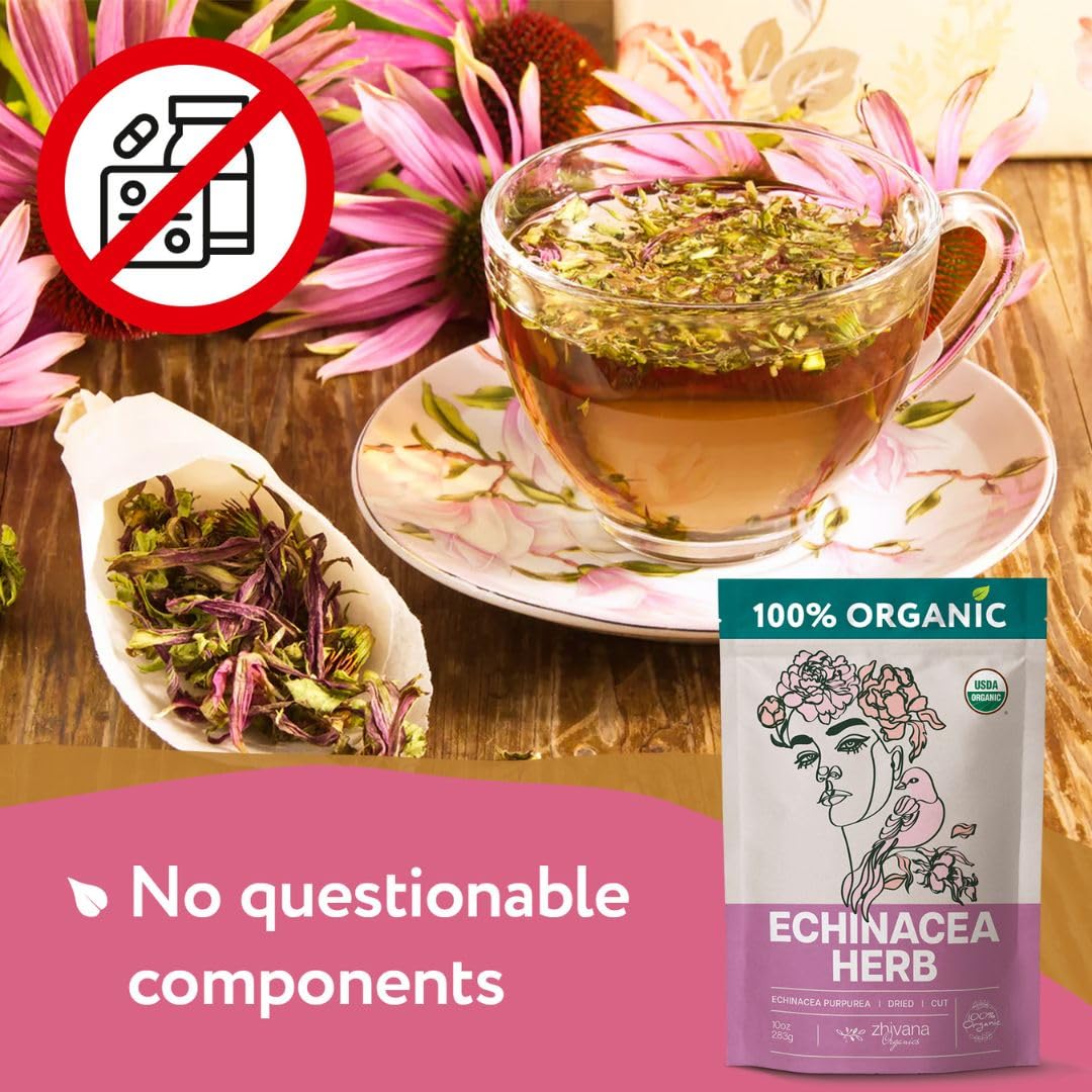 Organic Echinacea Herb Loose Leaf (4oz) - Echinacea Purpurea - Great for Seasonal Changes