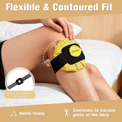 Ice Packs for Injuries Reusable, 6" 9" 11" Leakproof Ice Bags, Thickened Cold Pack Hot Therapy for Pain Relief, Swelling, Knee, Shoulder, Post-Surgery (3, Gray, 6"/9"/11")