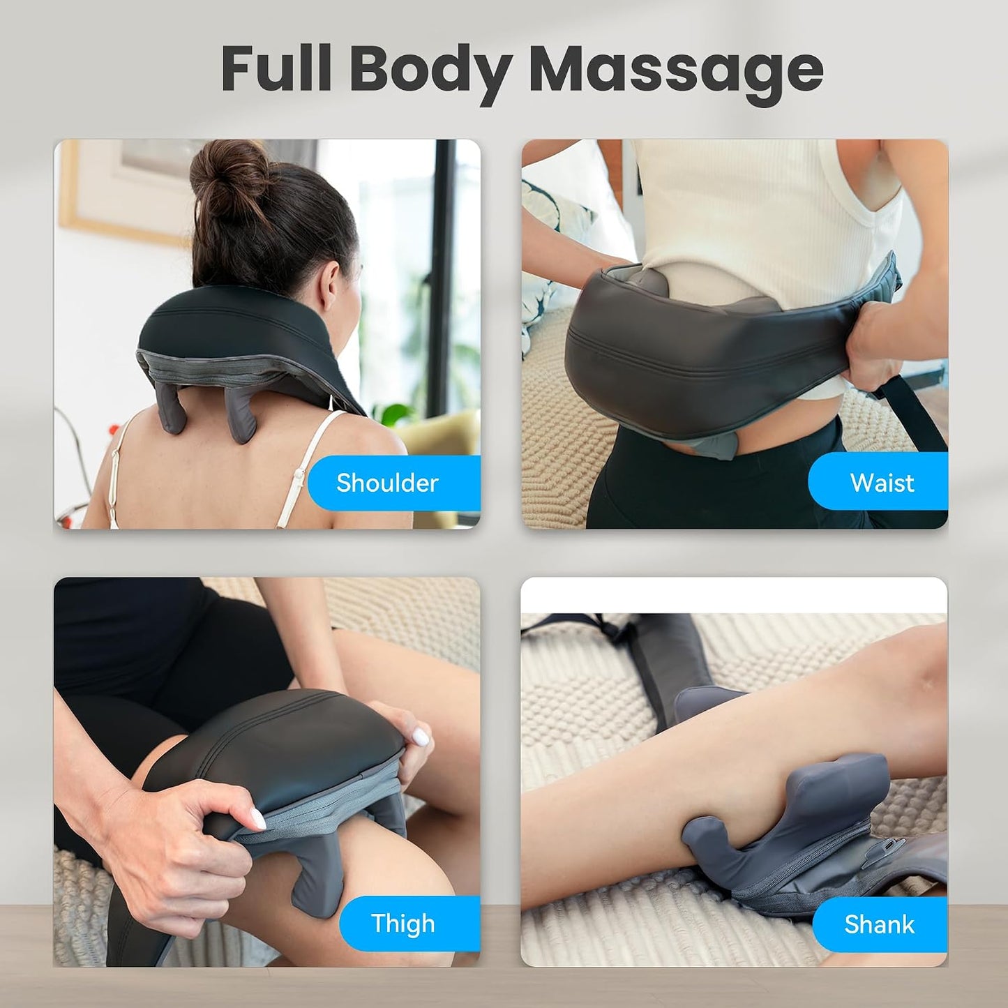 COMFIER Cordless Neck and Shoulder Massager with Heat, Wearable 4D Shiatsu Deep Tissue Kneading for Desk Workers and Drivers, Hands-Free Straps, FSA Eligible HSA Gift