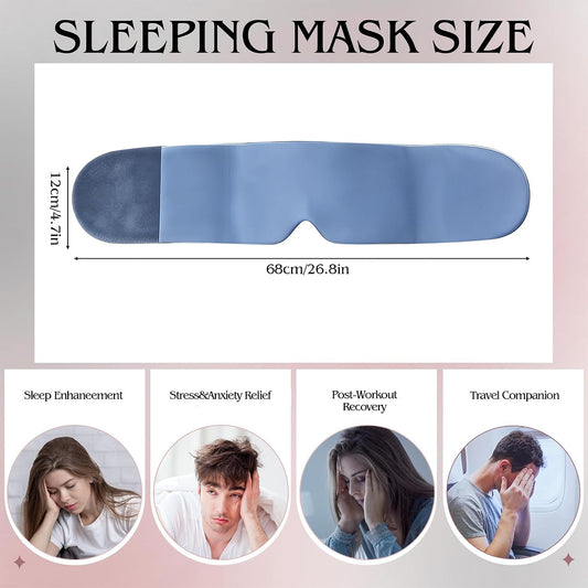 Weighted Sleep Mask for Side Sleepers, 100% Blackout Eye Mask for Sleeping with Adjustable Strap, Dual-Sided Cooling Silk & Warm Cotton Blindfold, Zero Pressure Eye Cover for Travel, Nap & Yoga