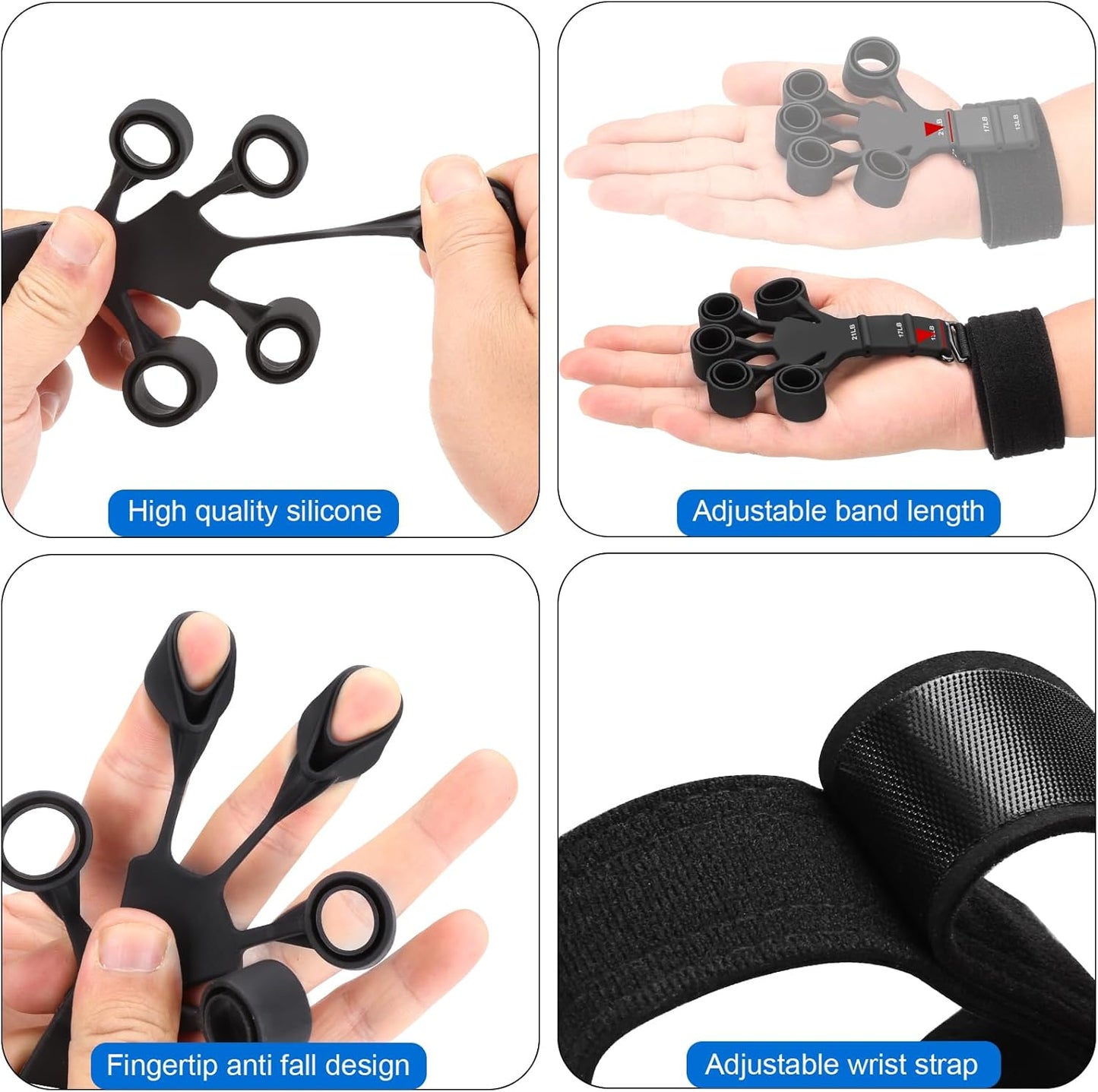 Grip Strength Trainer - Double-Sided Finger Exerciser and Hand Strengthener for Hand Therapy, Rock Climbing - Relieve Pain for Arthritis, Carpal Tunnel