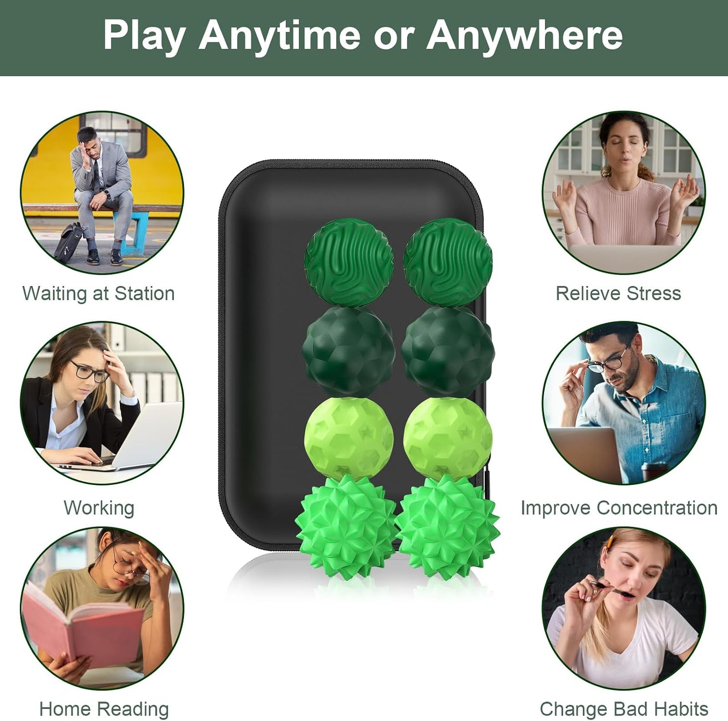 BUSOHA Silicone Magnetic Fidget Balls - 4 Pack Fidget Toys for Adult