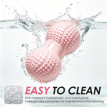 Hard Peanut Massage Ball - Dual Lacrosse Ball for Myofascial Release,Yoga & Deep Tissue Massage,Plantar Fasciitis and Acupoint Pressure Relief - Muscle Relaxer