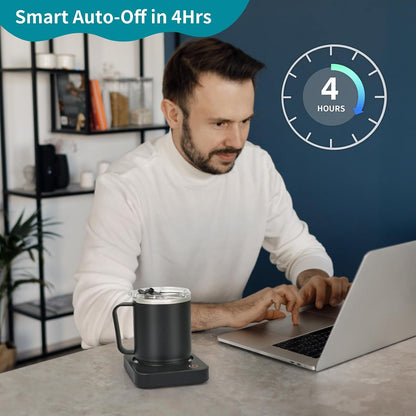 VOBAGA Coffee Mug Warmer for Desk with Auto Shut Off & 3-Temp Settings, Coffee Cup Warmer with Smart Safety Alert Home Office Accessory, Perfect for Coffee, Tea, Milk (Mug for Display)