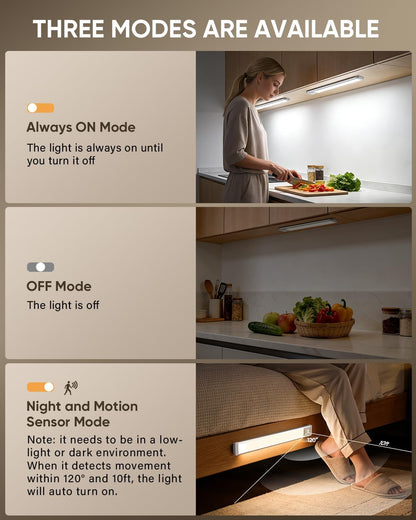 MCGOR 10inch Under Cabinet Lighting, Wireless Motion Sensor Light