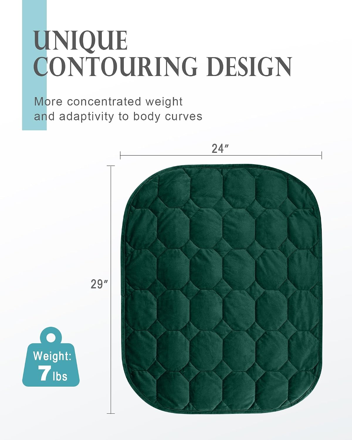Cottonblue Weighted Lap Blanket 7lbs, Cozy Luxury Crystal Velvet Weighted Blanket for Adults, Small Weighted Blanket for Relaxation, Sleeping, Travel, Grey, 29" x 24"