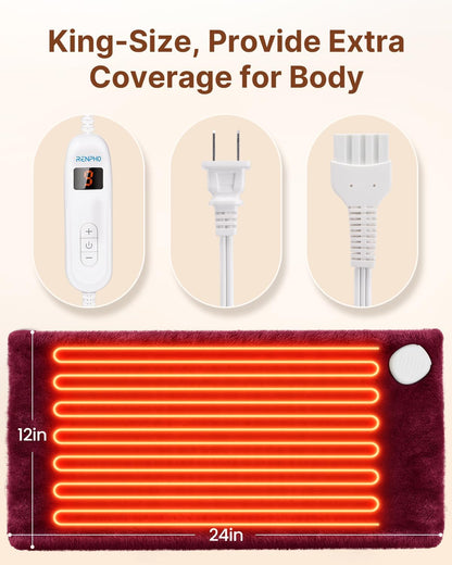 RENPHO Electric Heating Pad for Back with 10 Heat Levels