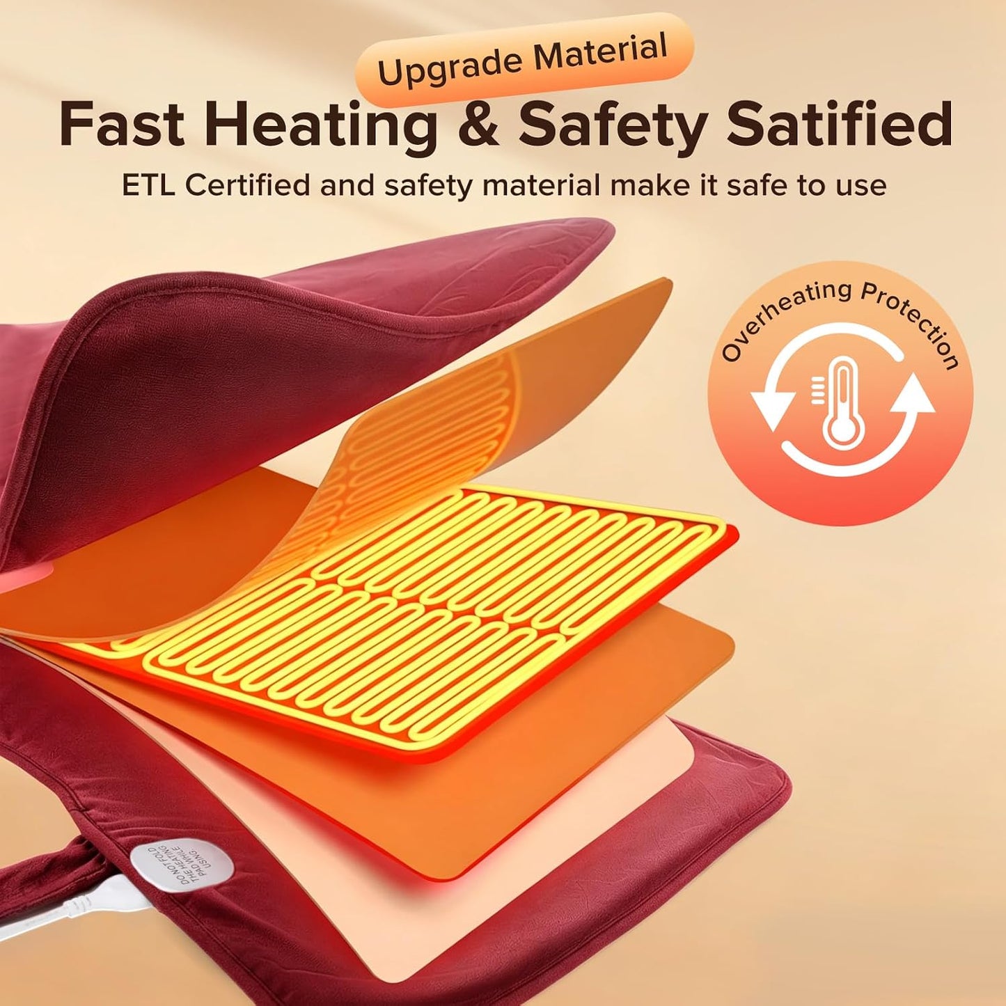 Electric Heating Pad for Neck Back Shoulder Pain Relief, 25"x37" Large Full Body Weighted Heated Pad for Menstrual Cramps - 5 Heat Levels/Snug Fit, Birthday Gifts for Women Men Mom Dad Elders