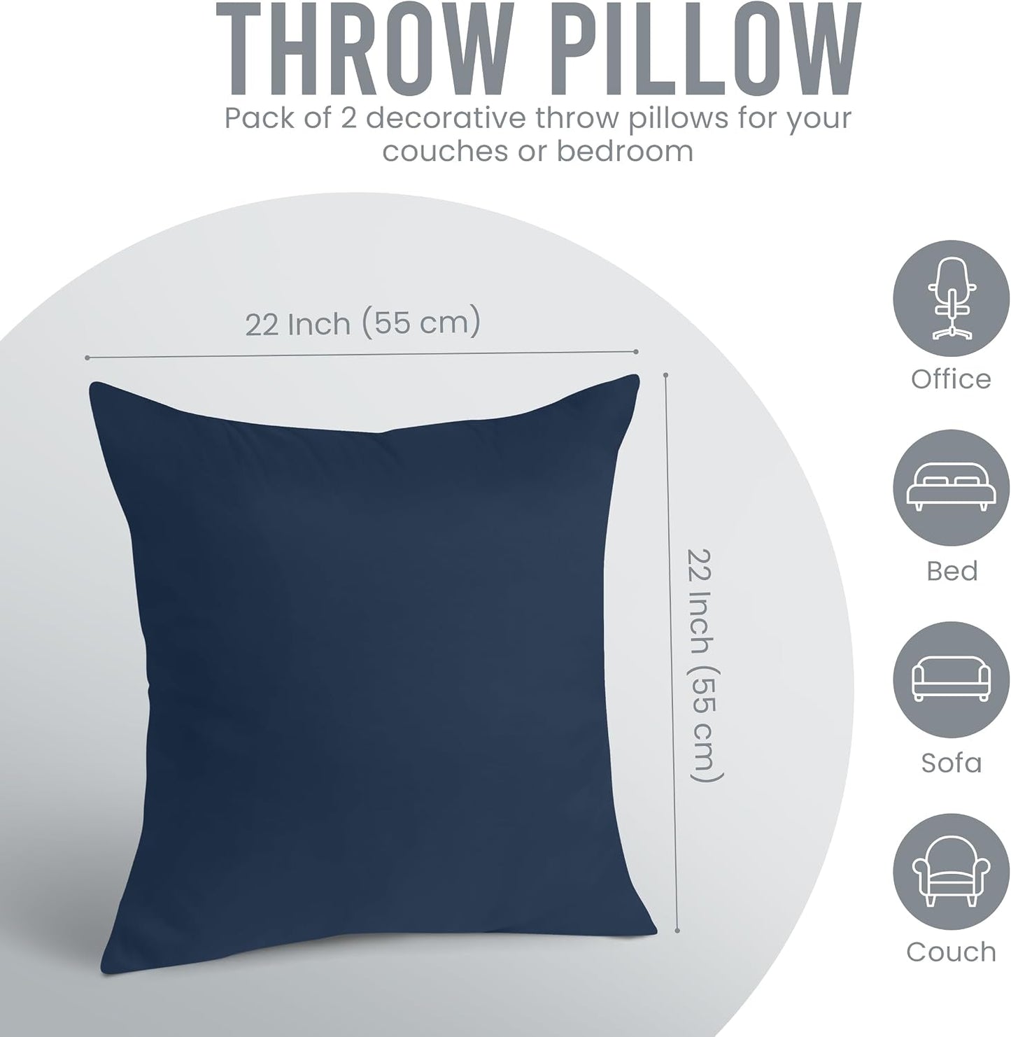Utopia Bedding 12x20 Pillow Inserts, Set of 2, White – Indoor Decorative Throw Pillows for Bed, Sofa & Couch – Soft, Supportive & Fluffy Cushion Inserts