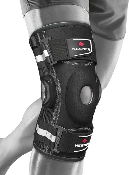 NEENCA Professional Knee Brace for Knee Pain, Adjustable Hinged Knee Support with Removable Side Stabilizers, Strong Stability for Joint Pain Relief, Arthritis, Meniscus Tear, ACL, PCL, Runner, Sports