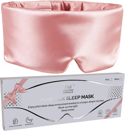 Cotton Sleep Eye Mask for Men Women, 100% Blocking Light Sleeping Mask for Side Sleeper, Soft Zero Pressure Cooling Blackout Eye Masks for Sleep, Eye Covers for Sleeping fits All Heads Adjustable