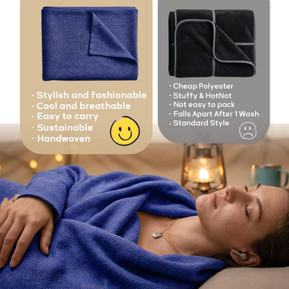 Travel Blanket Airplane - Ultra Soft & Lightweight Knit Design