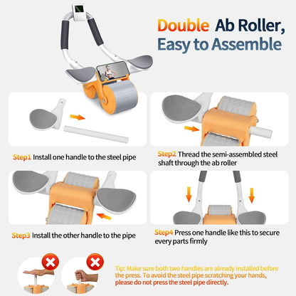 2026 Upgraded Ab Roller Wheel with Knee Mat &Timer | Full-Body Core Strength Training;Elbow Support Ab Wheel for Beginners Men Women;Portable Home Gym Fitness