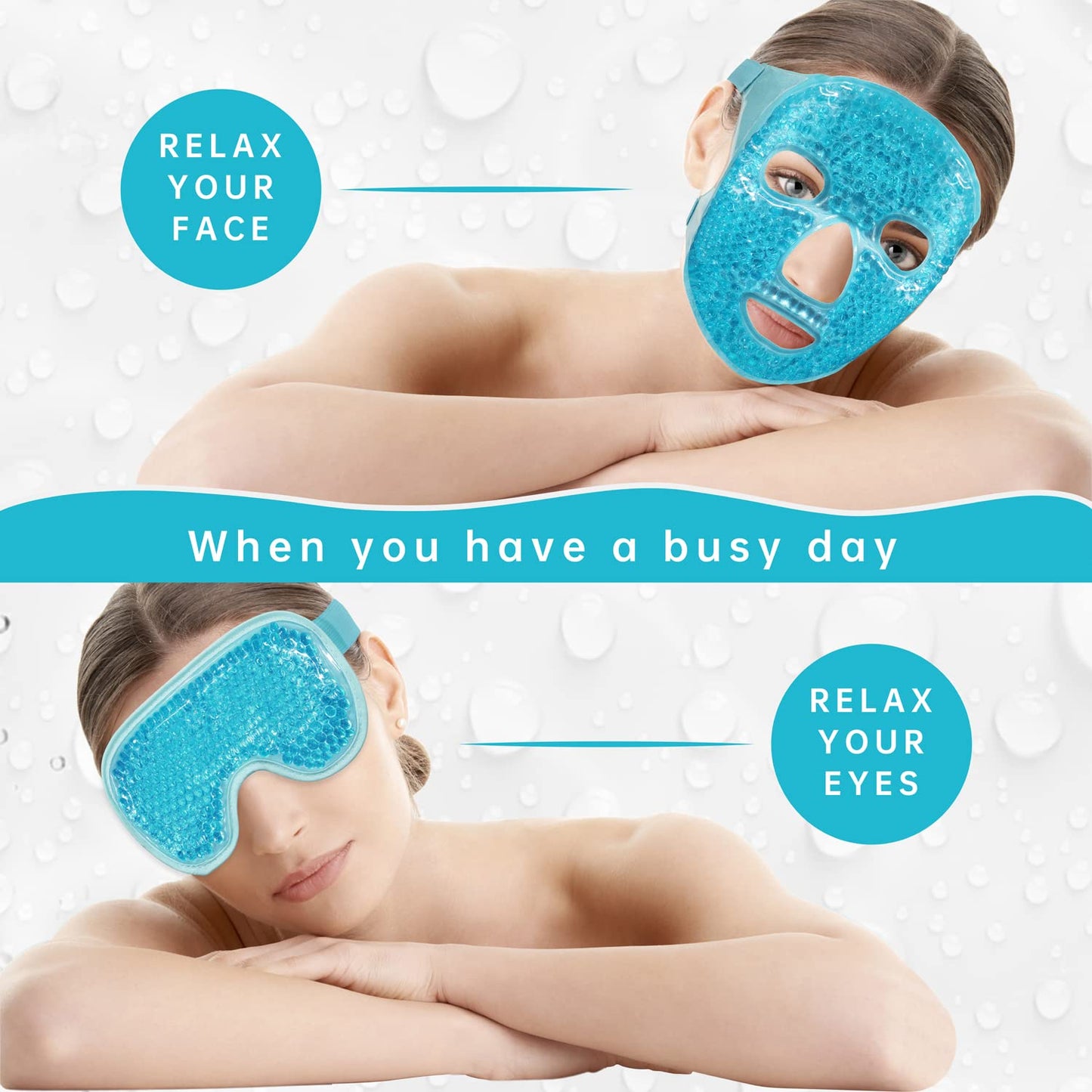 ZNÖCUETÖD Cold Face Ice Mask Facial Ice Pack, Hot Cold Compress for Face