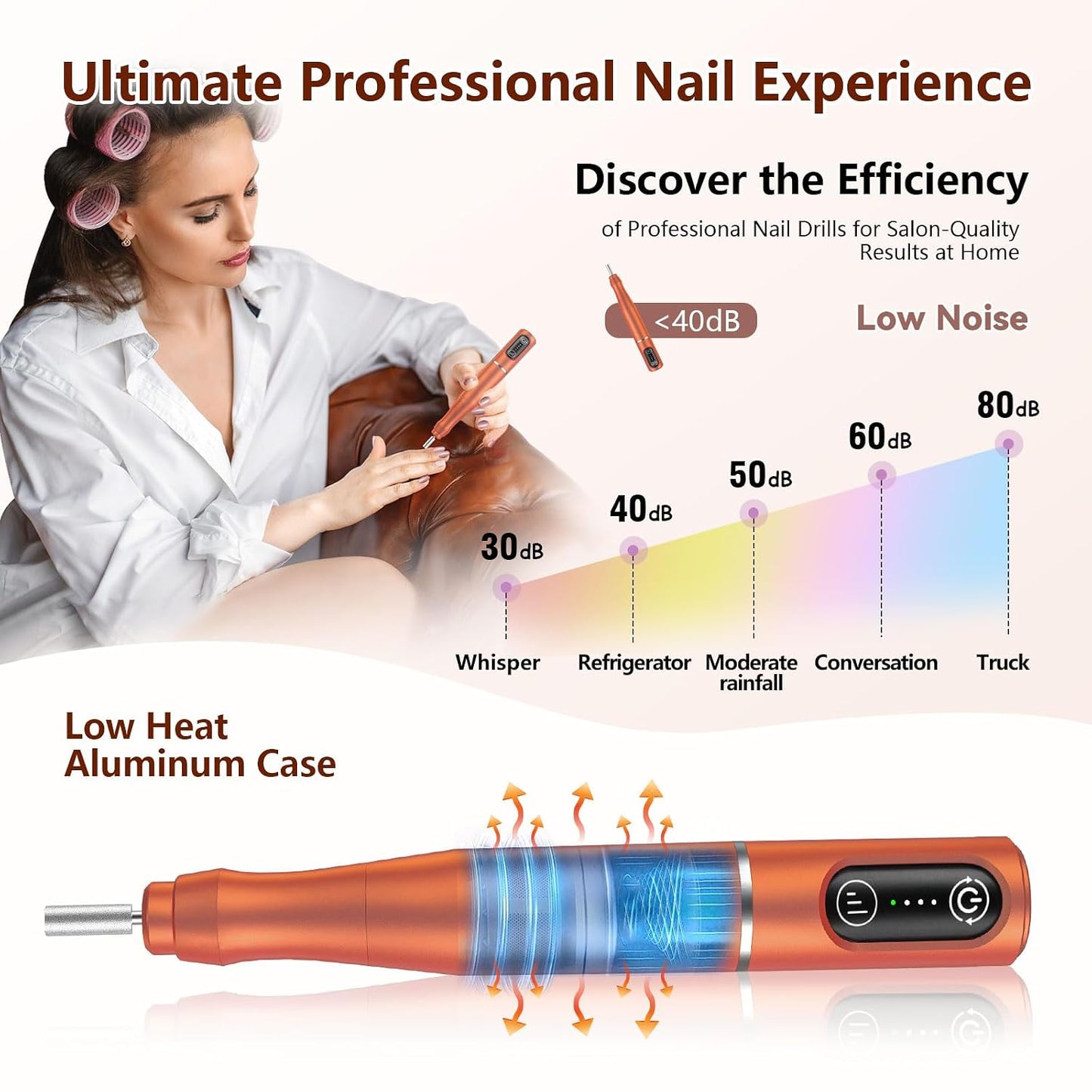 TUOBEO Cordless Nail Drill Electric Nail File Kit, Rechargeable Efile Set, Portable Acrylic Gel Nail Polish Remover Machine, Pedicure Manicure Tool, 11 Bits, 56 Sanding Bands, Salon Home, Purple