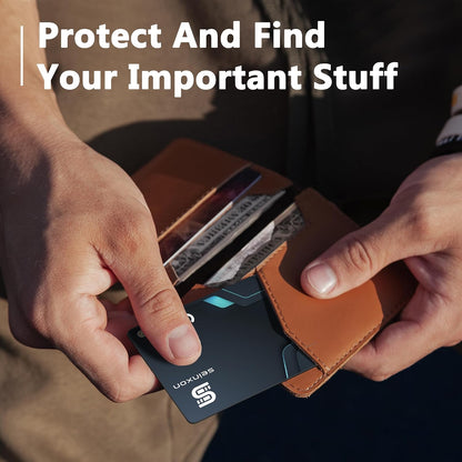 SEINXON Wallet Tracker (iOS Only) IP68 Thin Item Finder Card Luggage Located Bluetooth Works with Apple Find My APP & Network - Magnetic Charger (Slim)