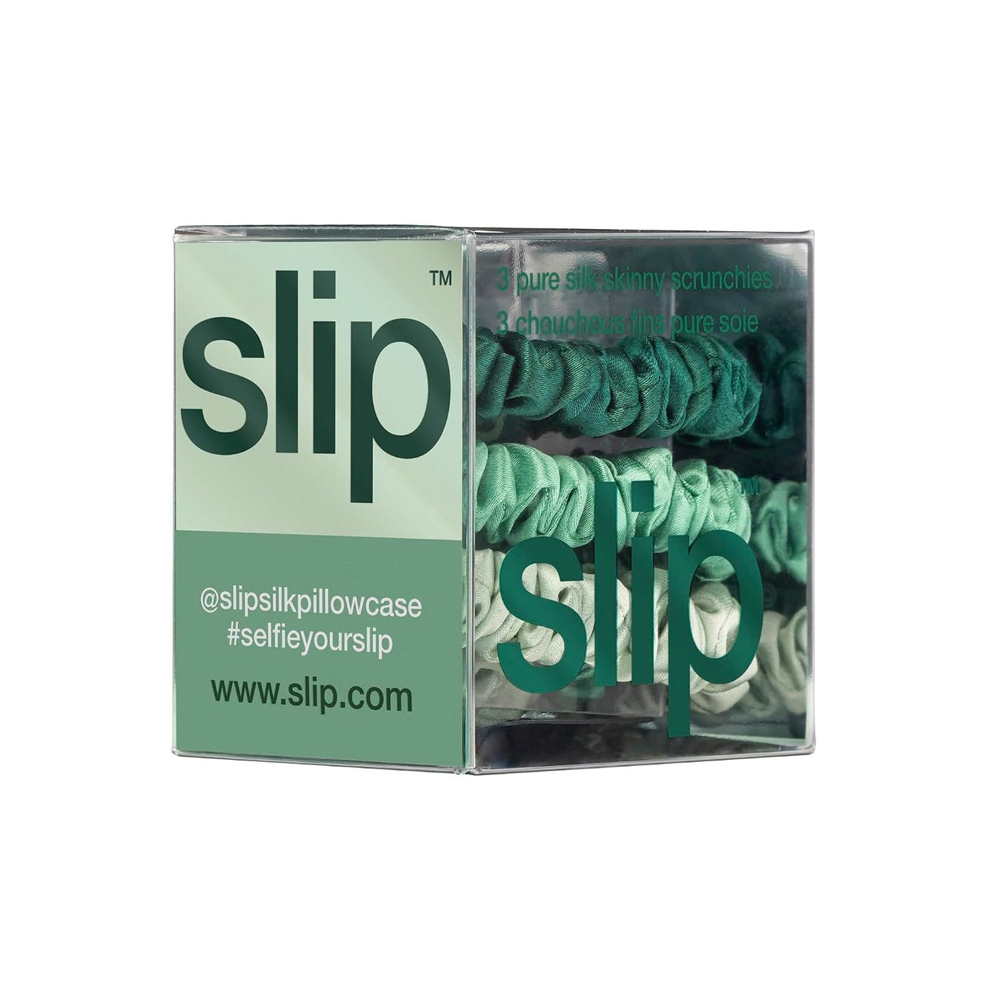 SLIP Amazon Exclusive Skinny Scrunchies: Anti-Crease, Anti-Breakage Slipsilk™ Design Protects Delicate Hair | Includes 3 Pure Silk Scrunchies, Basics