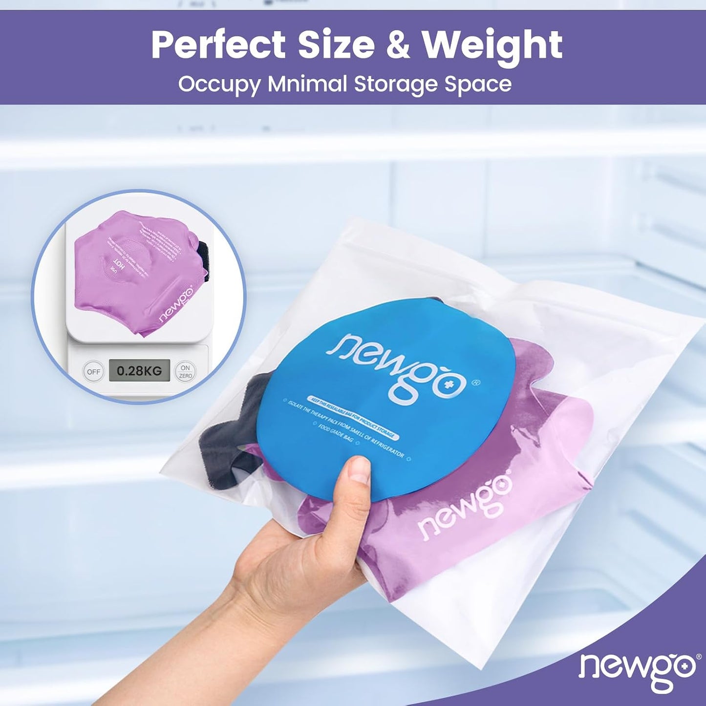 NEWGO Ankle Ice Pack Wrap for Sprained Relief, Ice Pack for Ankle Inuries Reusable, Cold Therapy for Ankles Swelling, Post Surgery Recovery - Blue