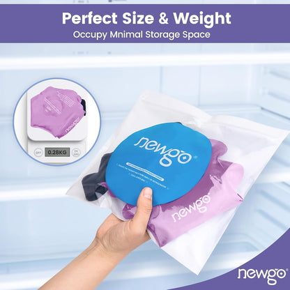 NEWGO Ankle Ice Pack Wrap for Sprained Relief, Ice Pack for Ankle Inuries Reusable, Cold Therapy for Ankles Swelling, Post Surgery Recovery - Blue