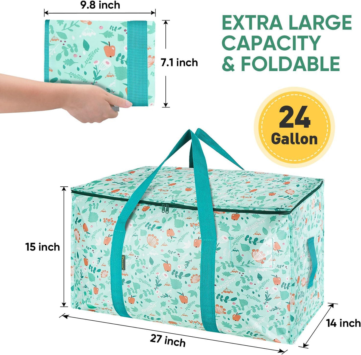 BALEINE Oversized Moving Bags with Reinforced Handles, Heavy-Duty Storage Tote for Clothes, Moving Supplies (Clear)