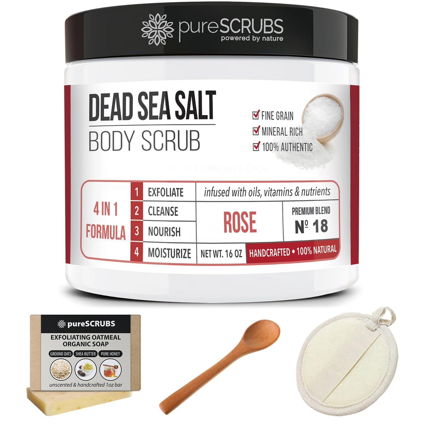 pureSCRUBS Premium Cucumber Body Scrub Set, Exfoliating Dead Sea Salt Scrub