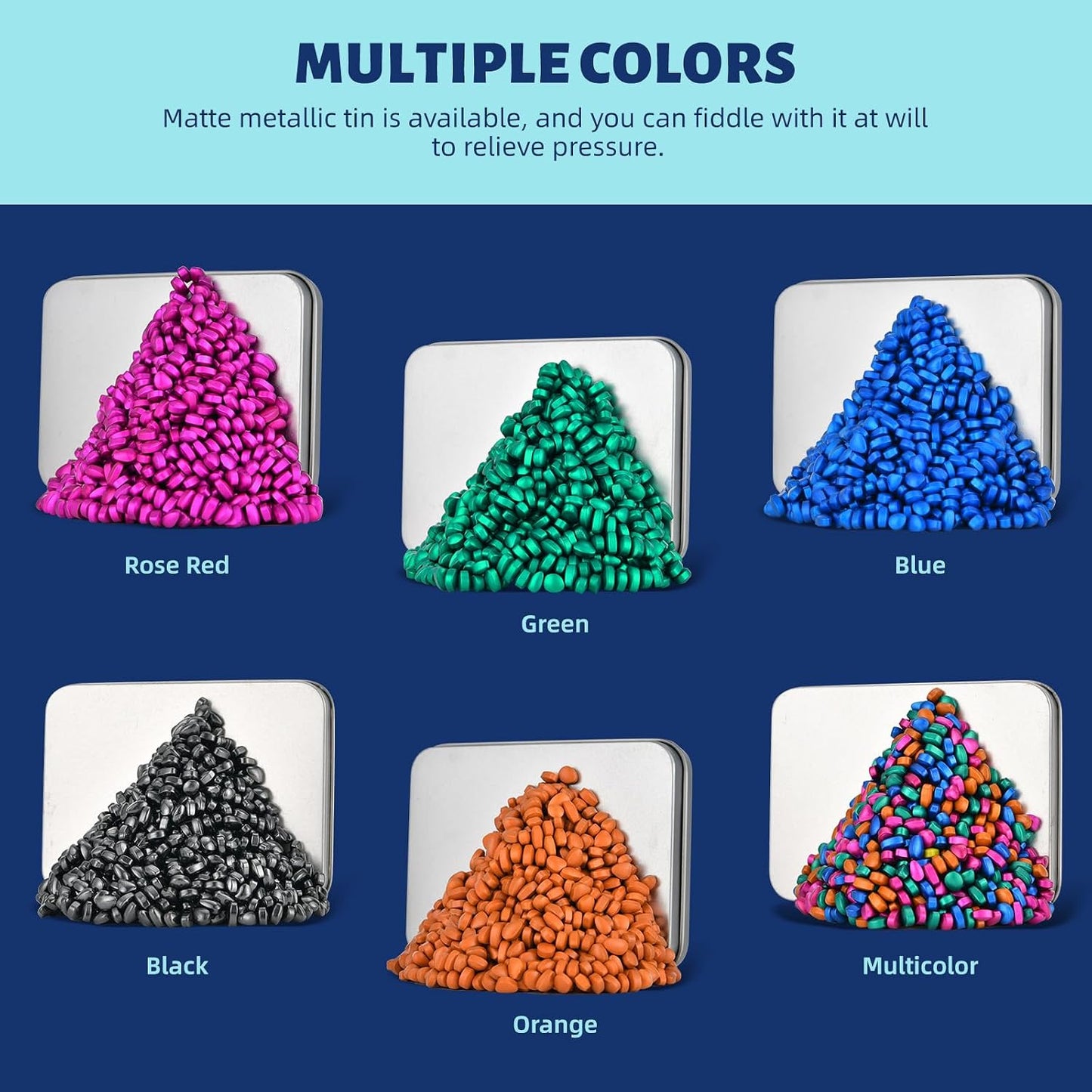 LCVUUK Magnetic Putty Rocks, Blue More Than 600 Weak Magnetic Smooth Ferrite Pebbles, Desk Toys and Time-Killer for Adults