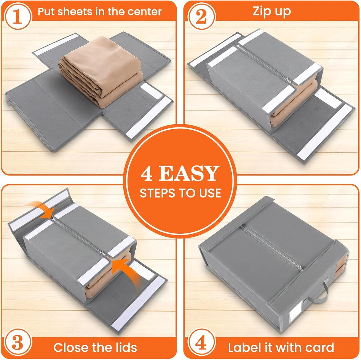 WOWBOX Bed Sheet Organizers and Storage,Closet Organizer Under Bed Storage