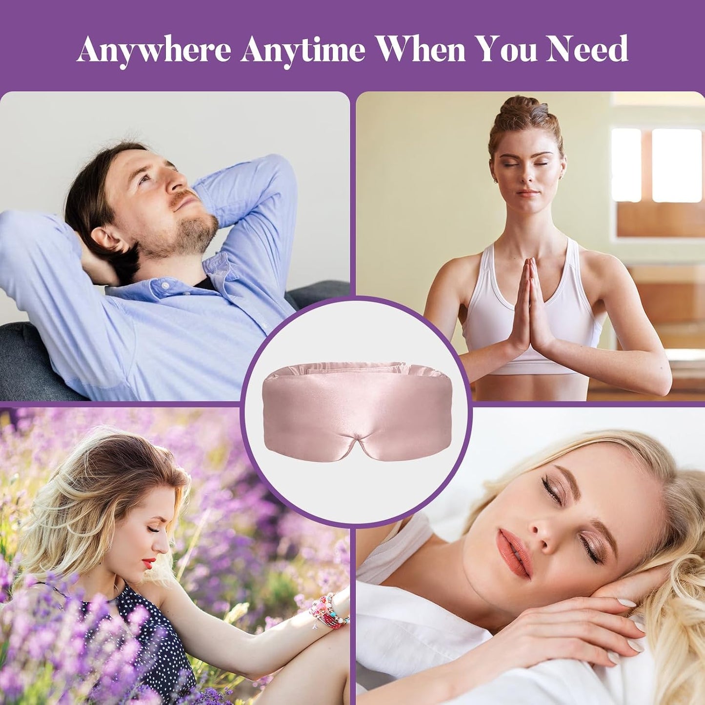 Lavender Heated Eye Mask Weighted Sleep Mask FSA-HSA Eligible Pink