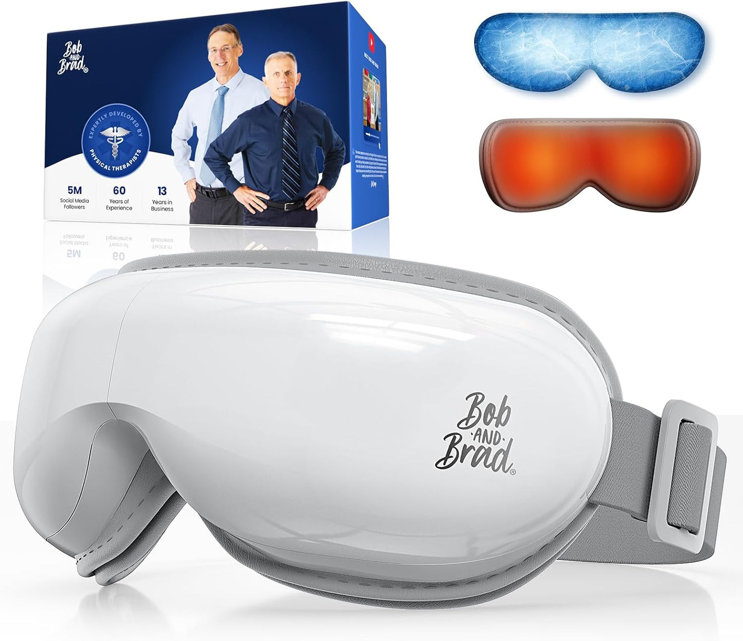 BOB AND BRAD Eye Massager with Heat and Cooling, FSA Eligible HSA Birthday Gifts for Women Men, EyeOasis 3 Elite Eye Massager for Migraine, Heated Eye Mask for Dry Eye Head Tension and Stress Relief