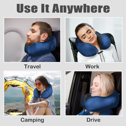 Travel Pillow, Memory Foam Neck Pillow for Traveling, U Shape Neck Pillow Airplane Portable Flight Pillow Travel Kit with 5D Contoured Eye Masks and Earplug for Plane Train Car Home Office