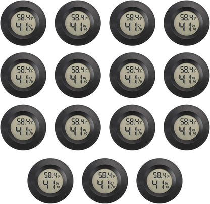 Mini Hygrometer Thermometer Digital Humidity Meter Indoor/Outdoor Humidity Monitor Reptile Thermometer for Greenhouse Garden Cellar Fahrenheit(℉)/ Celsius(℃) 2 Pack