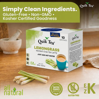 QuikTea Instant Chai Tea Latte Mix, Saffron Masala, 10 Sachets