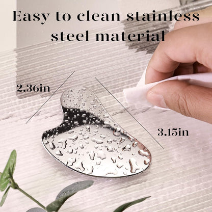 BAIMEI IcyMe Stainless Steel Gua Sha Facial Massager Tools |Relax Back Muscles | Face Sculpting | Daily Beauty Routine | Guasha Tool for Face|Skincare Gift for Women