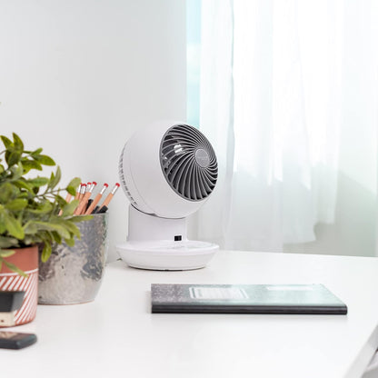IRIS USA WOOZOO Air Circulator Fan with Remote, Oscillating, 5 Speeds, 82ft Max Air Distance, 90° Adjustable Tilt, 30db Quiet Motor, Small Fan for Bedroom, Office, Dorm, White
