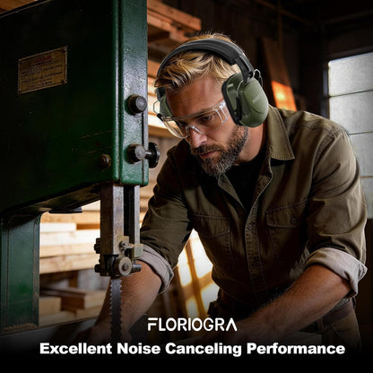 Floriogra Noise Reduction Ear Muffs, NRR 34dB Ear Protection, Hearing Protection Noise Cancelling Headphones for Adults Kids Autism, Shooting Ear Protection for Gun Range, Mowing, Construction
