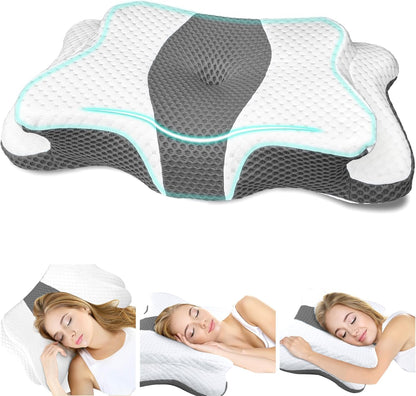 CHxxy Cervical Neck Pillow for Pain Relief Sleeping, Memory Foam Pillows
