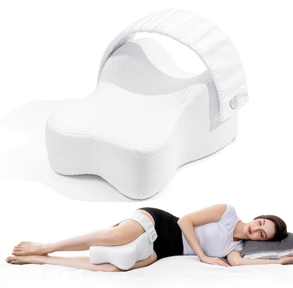 UJPFEO Knee Pillow for Side Sleepers,Leg Pillows for Sciatica,Knees,Hips,Joints Between Legs,Back Pain Relief When Side Sleeping Spine Alignment Support for Knee Surgery Recovery