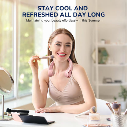 Morelax Neck Fan, USB Rechargeable Personal Fan,Hand Free Bladeless Portable Fans,4000 mAh, 3 Speeds,72 Air Faster softer 360° Cooling, Ultra Quiet,Gift Suitable for Home, Office, Travel, Sports