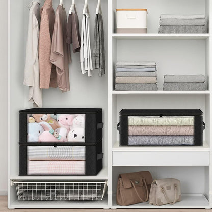 HomeHacks Clothes Organizer Storage Bags, 35L Storage Bins, Gray