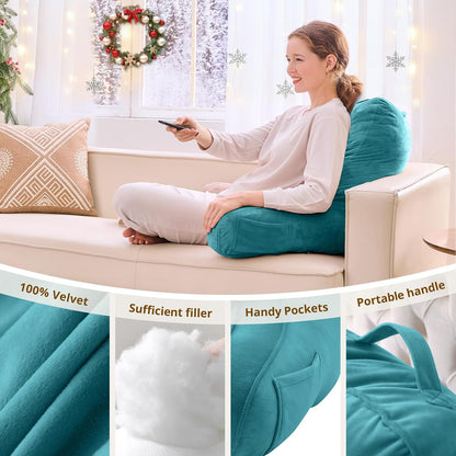 Sasttie Reading Pillows for Sitting in Bed Adult, Back Pillow Bed Sitting Up, Back-Rest Support Cushion for Sit Up on Couch, Sofa, and Floor, Dorm Essentials, Oeko-Tex Certified, Dark Grey