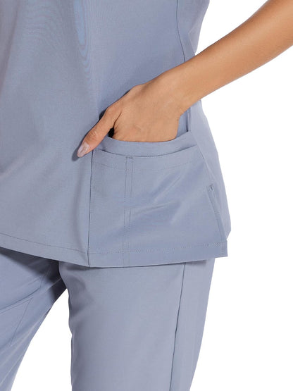 COZYFIT Scrubs for Women Set - Stretch V-Neck Scrub Top & Jogger Pant with 8 Pockets COZY SCRUBS - Colors A