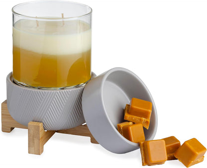 Candle Warmers ETC 2-in-1 Candle and Fragrance Warmer for Warming Scented Candles or Wax Melts and Tarts with to Freshen Room, Primitive Black and Bronze