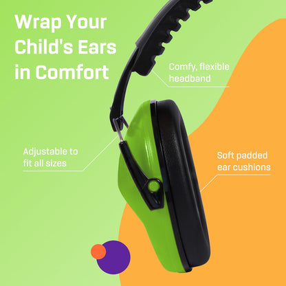 Vanderfields Hearing Protection Ear Muffs - Over 31 dB (2K Hz) Broad Noise Cancelling Sound Reduction Earmuffs for Kids 3-12