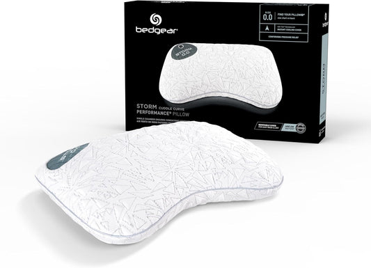 Bedgear Storm Performance Pillow, 1.0 Cooling Pillow for Side Sleepers, Medium Firm Support, Ver-Tex Cooling Cover, Air-X Mesh, Washable