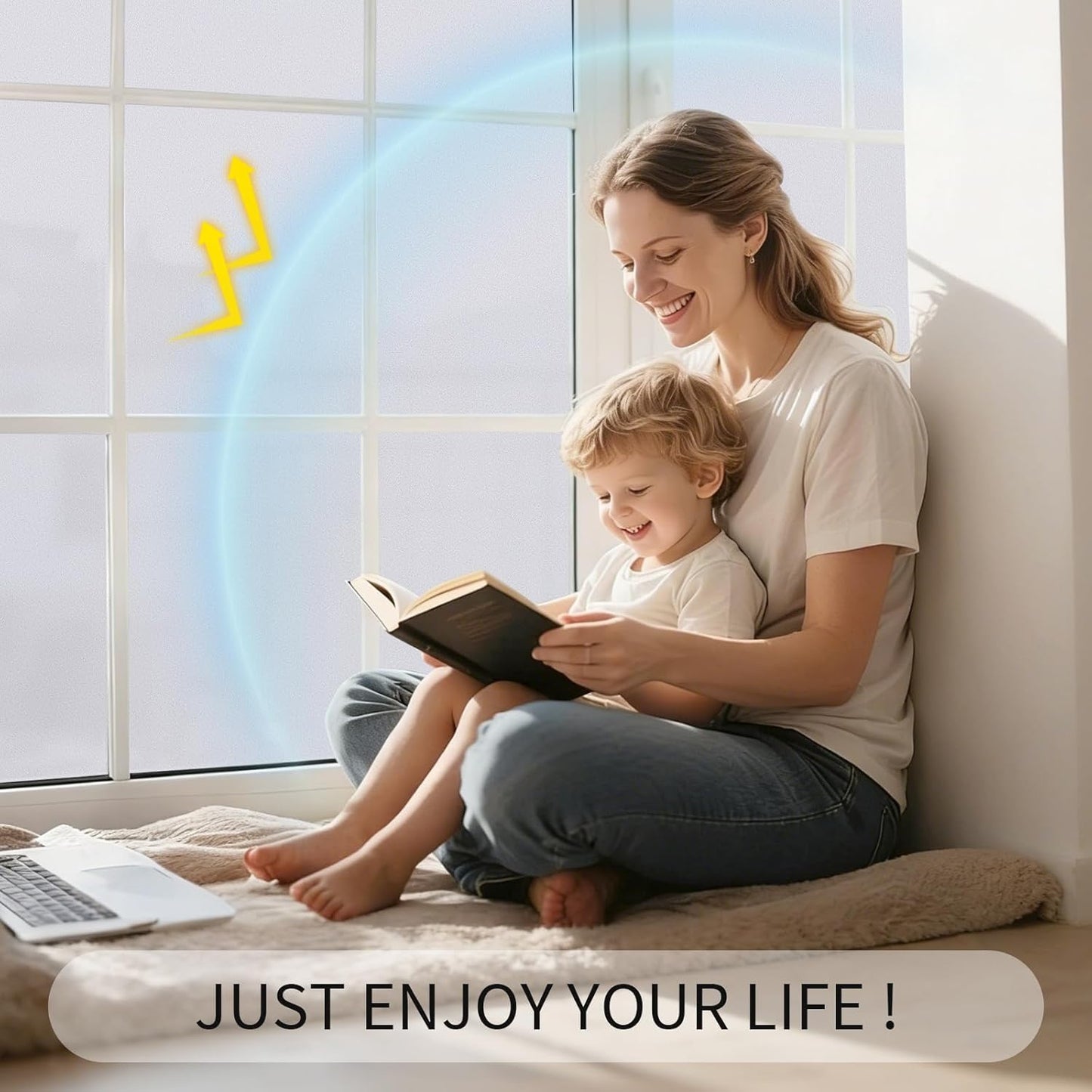 VELIMAX Static Cling Total Blackout Window Film Privacy Room Darkening Window Tint Black Window Cover 100% Light Blocking No Glue (17.7 x 78.7 inches)