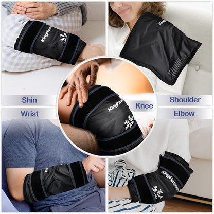 KingPavonini XXL Knee Ice Pack Wrap Around Entire Knee, 1 Pack, Blue