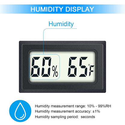 Mini Digital Thermometer 2-Pack Hygrometer Indoor Humidity Monitor Temperature Humidity Gauge Meter with Fahrenheit (℉) for Greenhouse, Garden, Cellar, Closet Etc by DWEPTU